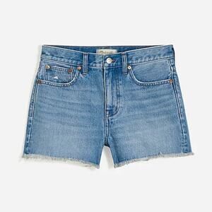 Madewell Relaxed Mid Length Denim Frayed Hem Shorts US Women's 32 Plus New